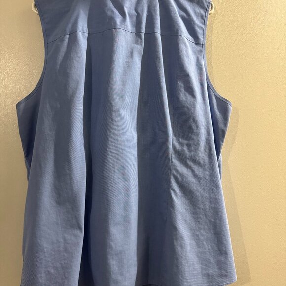 Talbots 2X sleeveless Blue Collared Top - Picture 2 of 4